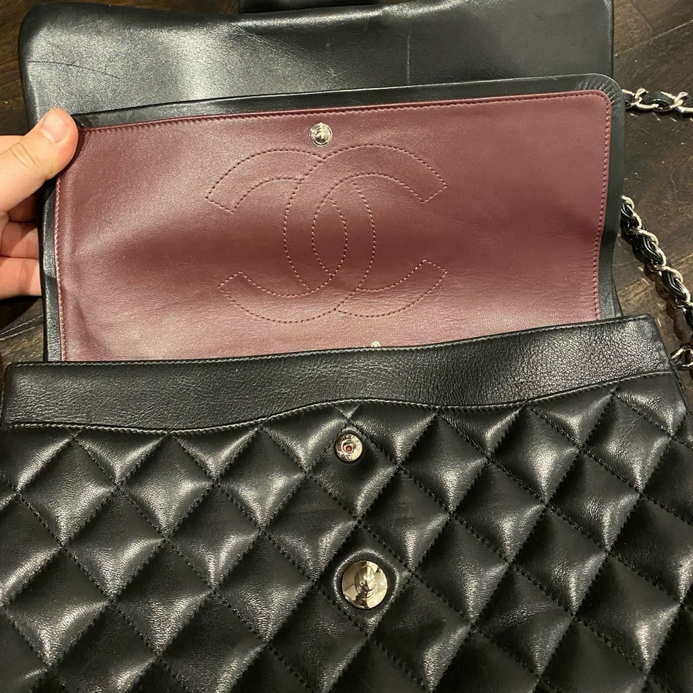CHANEL Large Quilted Lamb Leather Classic Flap Handbag - Picture 5 of 16